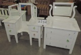 1930's White Painted Childs Chest & Vanity