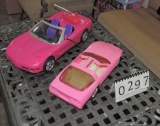 Barbie Remote Control Corvette 2001 & Light Pink Corvette