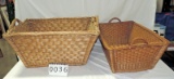 2 Vintage Wicker Clothes Baskets