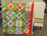Hand Made Quilt & Pendleton Style Trade Blanket
