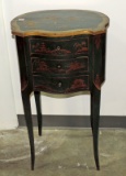Antique 3 Drawer Painted Oriental Design Stand