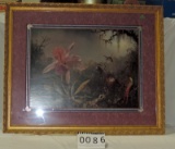 Tropical Bird & Floral Print In Frame