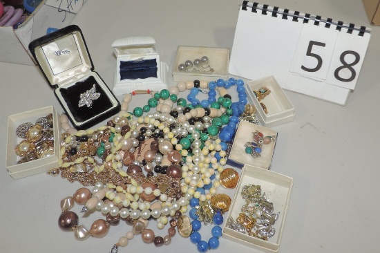 Tray Of Vintage Costume Jewelry