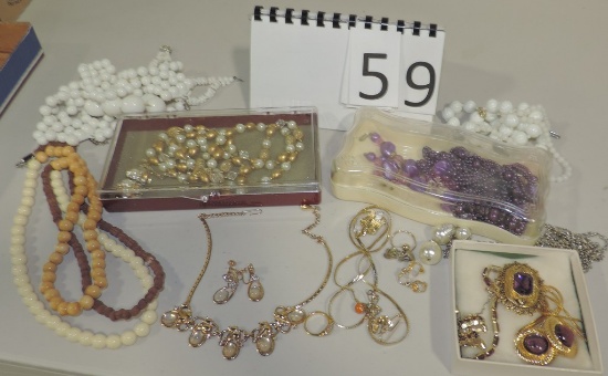 Tray Of Vintage Costume Jewelry