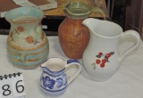 4 Contemporary Pottery Pitchers