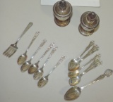 13 Small Sterling Spoons & Fork Lot