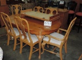 7 Pc Pine Dining Table With 2 Leaves