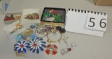 Tray Lot Christmas & Vintage Costume Jewelry