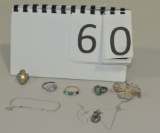 7 Pc Sterling Silver Jewelry Lot