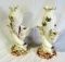 Pair Of Belleek Fish & Butterfly Vases