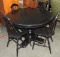 Black Painted Center Pedestal Table With 4 Chairs