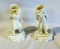 Man & Woman Belleek Halker Figurines-Vases