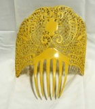 Ornate Large Celluloid Hair Comb