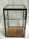 2 Shelf Glass & Tin Country Store Counter Top Display case