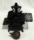 Crest Miniature Cast Iron Stove With Implements