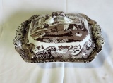 Brown Transfer Italian By Spode Covered Bowl