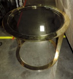 Round Brass Side Table