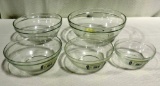 Lot Of 5 Glass Graduated Mixing Bowls
