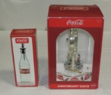 New Coca Cola Anniversary Clock & Gourmet Bottle In Box