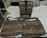 3 Pieces Of Leaf Pattern Tapestry Fabric Luggage
