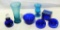7 Pcs. Handblown Art Glass & Cobalt Glass
