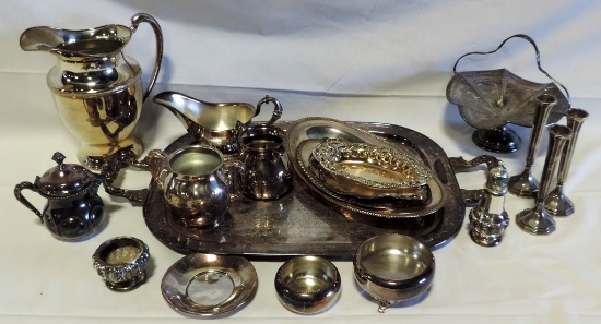 Silver Plate Tray & Serving Ware