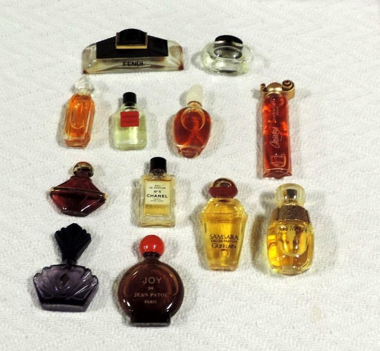 12  Vintage Glass Perfume Bottles