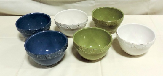 Lot Of 6 Small Ceramic Mixing Bowls