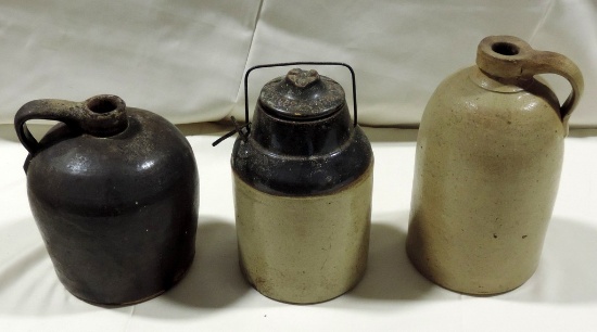 3 Antique Stoneware Pcs'