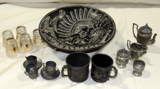2 Victorian Silver-plate Baby Cups, Spelter Doll Tea Set & More