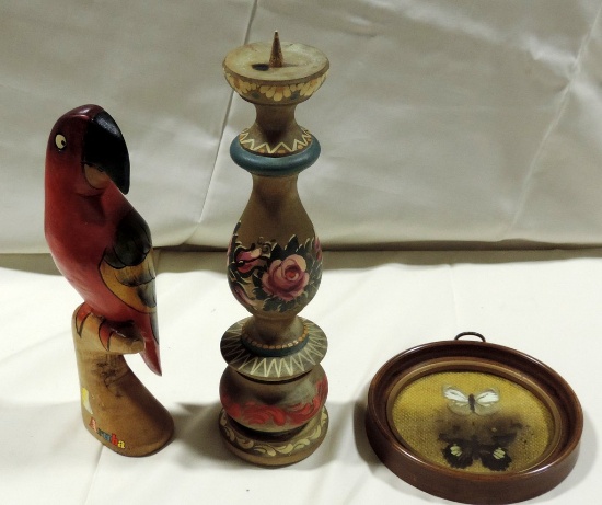 Paint Decorated Wood Candle Holder Plus More