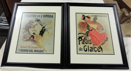 Pair Of Frame Reproduction French Theater Prints
