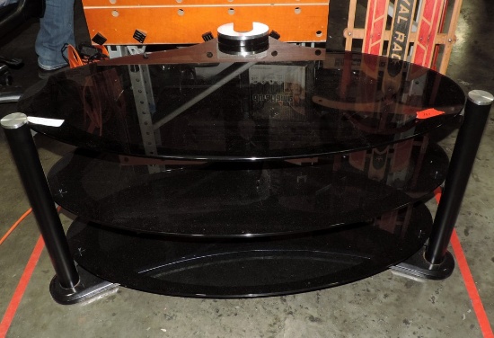 Black Smoked Glass TV Stand