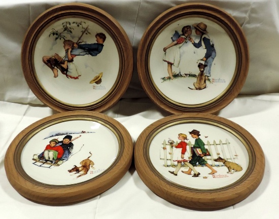 Set Of 4 Norman Rockwell Gorham  Collector Plates