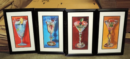 Lot Of 4 Signed Marie Frederique Prints In Black Frames