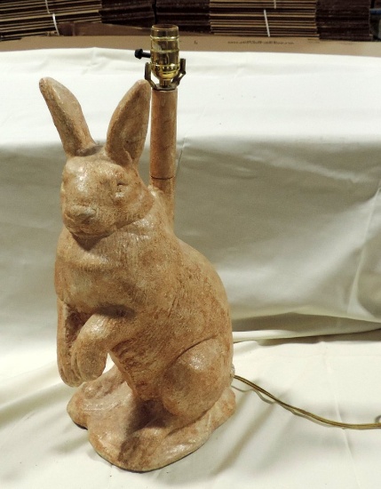 Composition Figural Rabbit Lamp