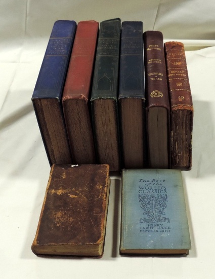 Box Lot Decorative Books & 1849 Leather Book