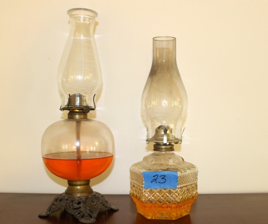 (2) Vintage Oil Lamps