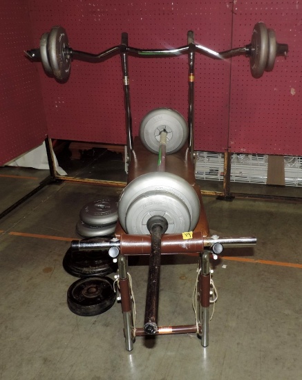 DP Weight Bench With 2 Bar Weight Sets