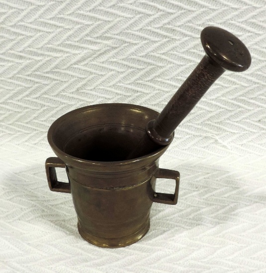 Antique Brass Mortar & Pestle