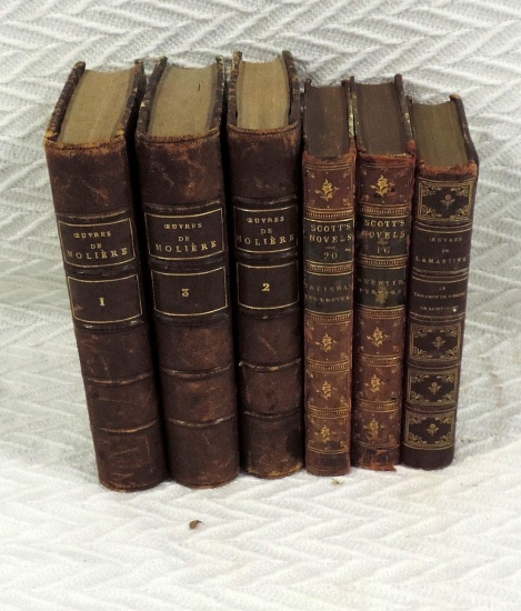 Lot Of 6 Leather/Paper Board Book Bindings