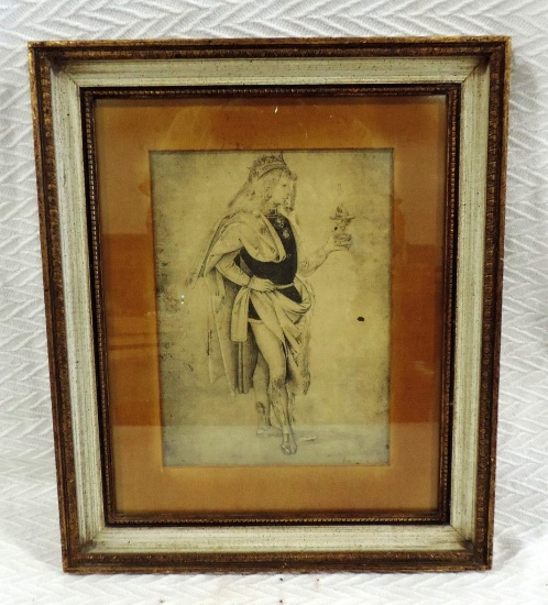 1960's Framed Raphael Reproduction Print "Young Prince" By Rudolph Lesch Fine Arts
