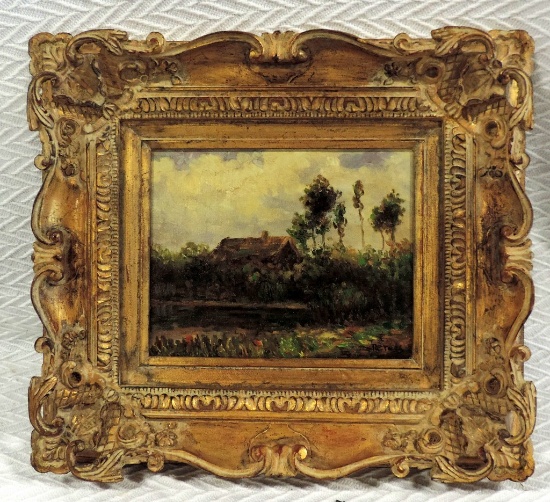 Signed Impressionist Oil On Canvas Landscape