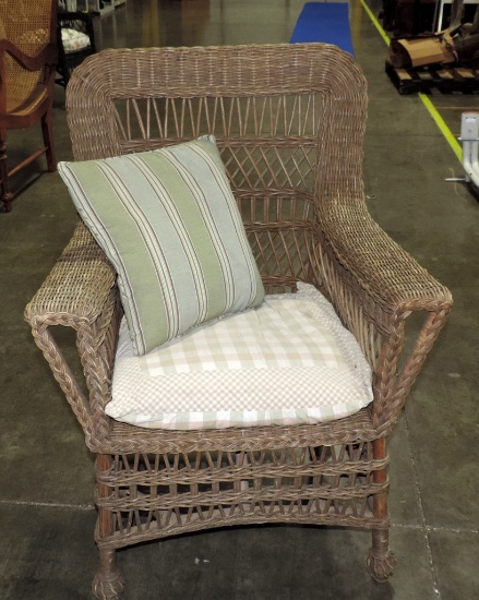 Natural Finish Wicker Armchair