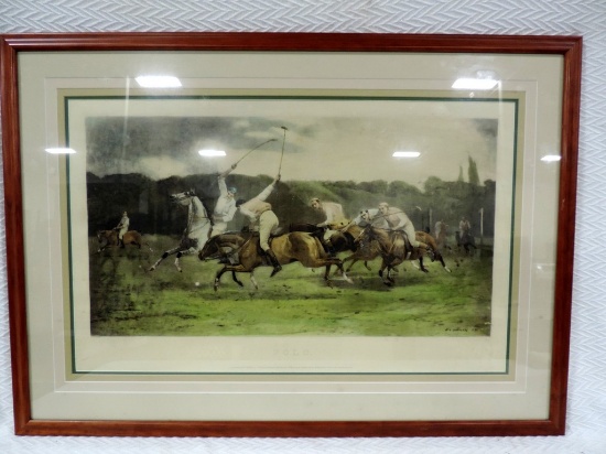 Nice Hand Colored Lithograph Entitled " Polo" 1890