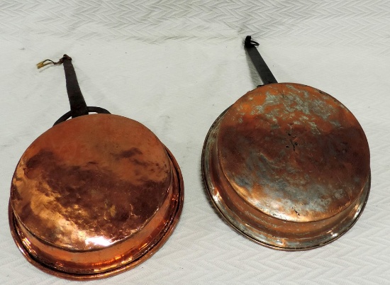 2 Handwrought Copper Skillets