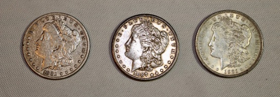 (3) Morgan Silver Dollars