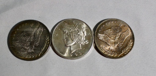 (3) 1oz. Silver Rounds