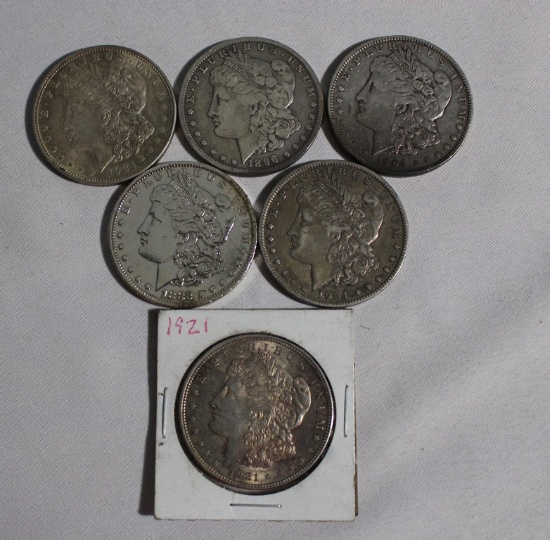 (6) Morgan Silver Dollars