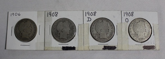 (4) Barber Half Dollars